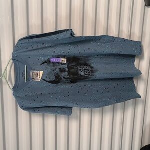 DC Comics Justice League Men's T-shirt 2XL Blue Black Spotted Graphic Print